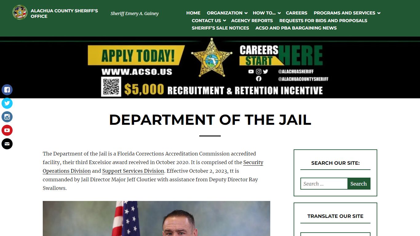 Department of the Jail – ALACHUA COUNTY SHERIFF'S OFFICE